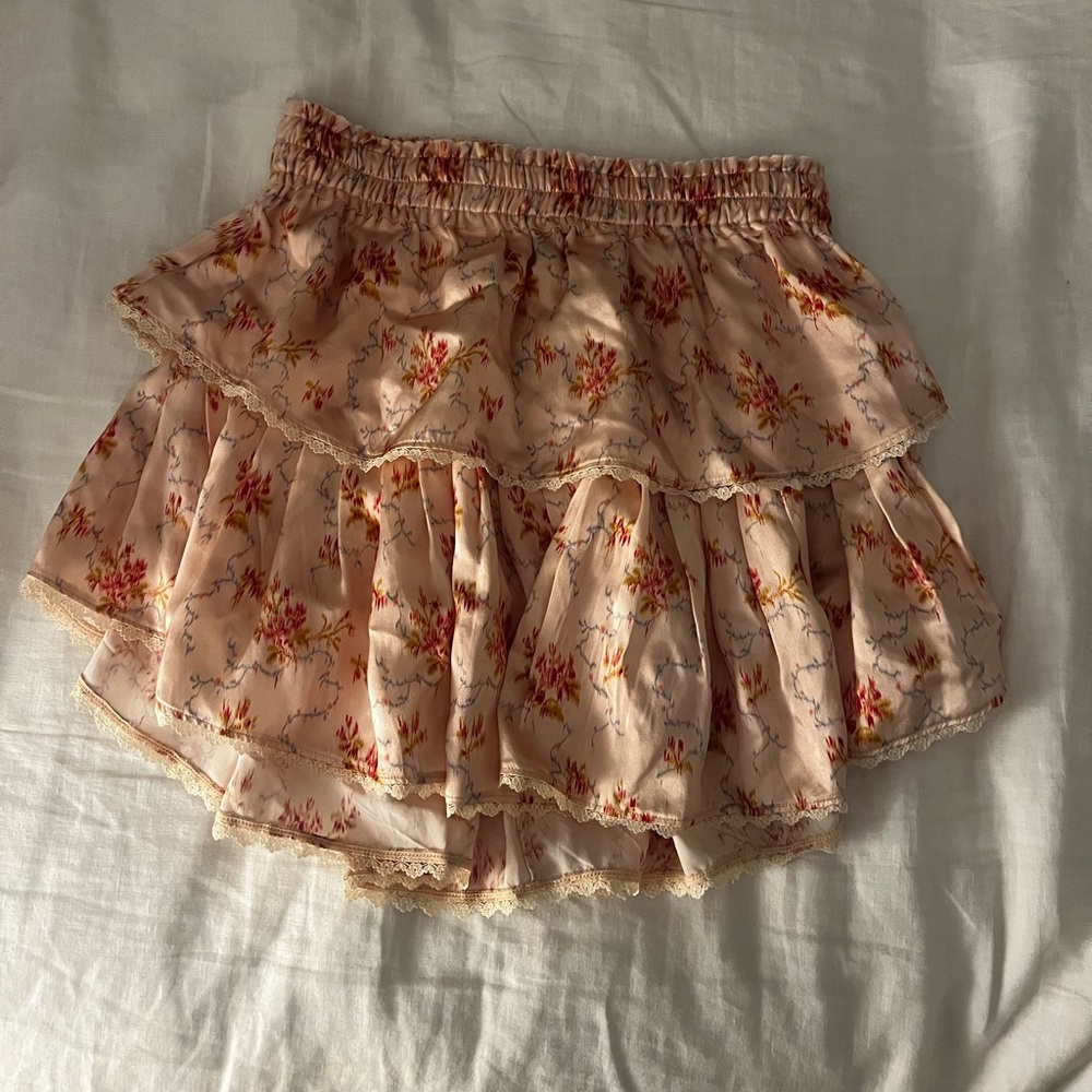 LoveShackFancy Ruffle Mini Skirt in Scallop Shell Size XSmall - Picture 2 of 5